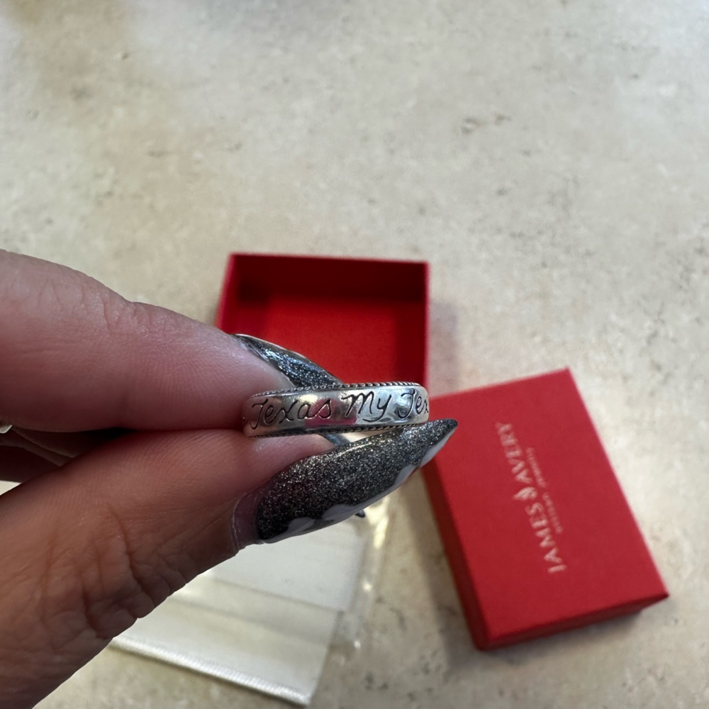 James Avery Texas My Texas Retired Sterling Silver Ring size 4.5